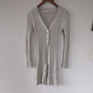 Vintage Y2K Bella Swan Cardigan BoyfriendSweater Sz S Rib Knit 3 Button Twilight